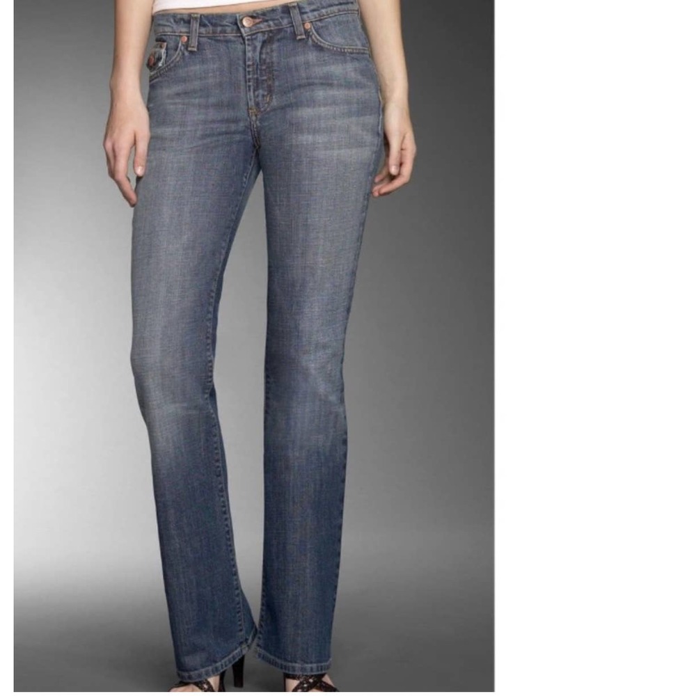 David Kahn Womens Size 2 Straight Leg Distressed Gray Jeans